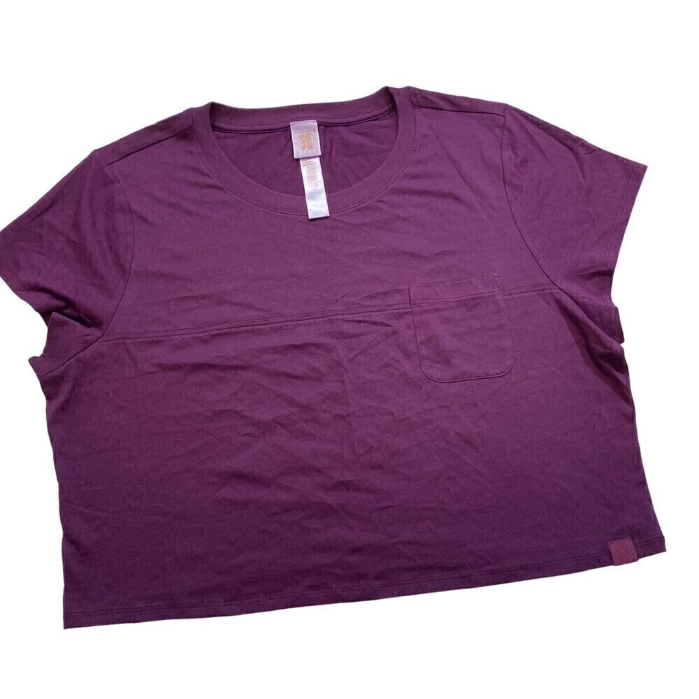 Savage X Fenty Women's Xssential Baby Pocket Tee Purple XLarge Crop Top Short